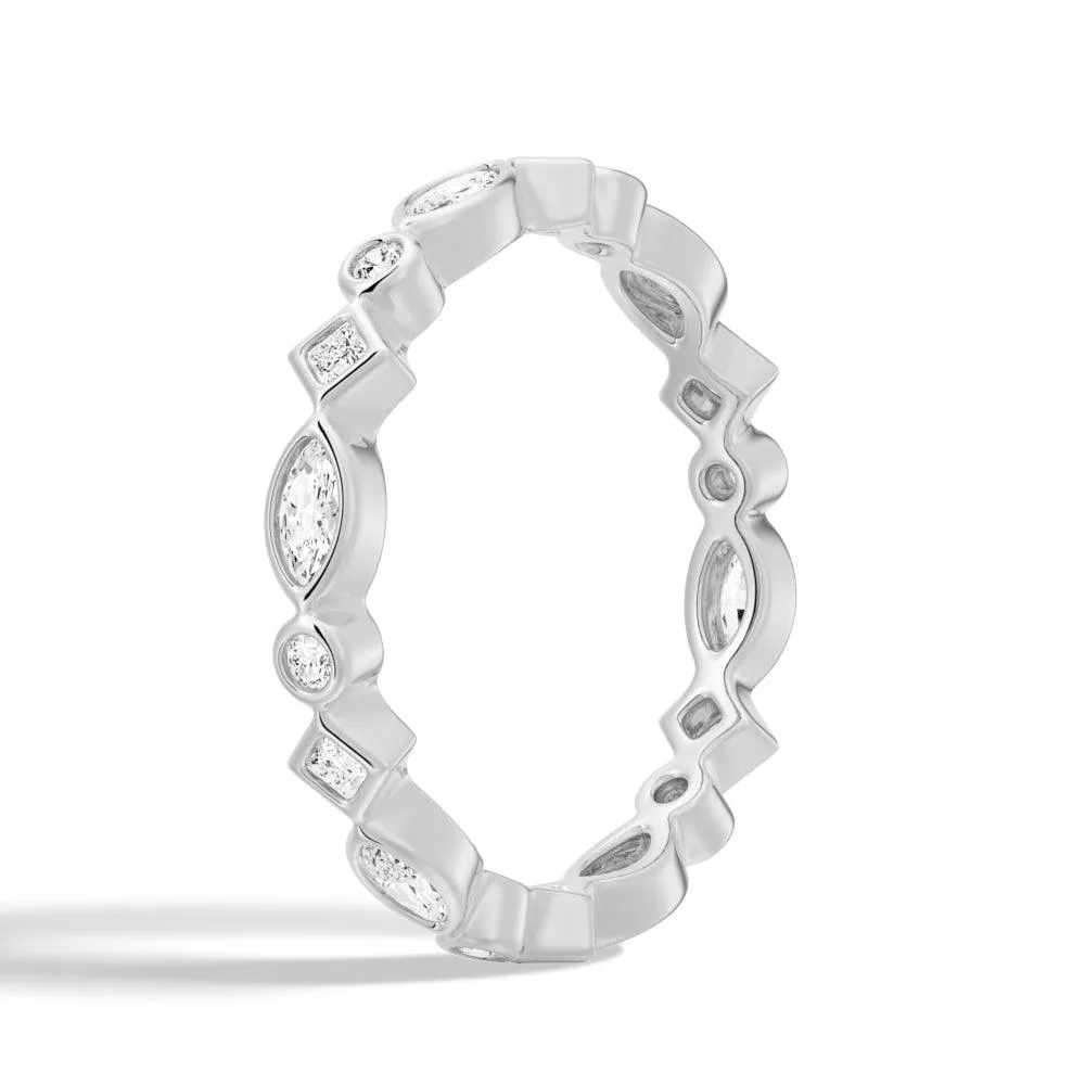 Chic Moissanite Wedding Band sold by MSBLUE Jewelry product image thumbnail 4