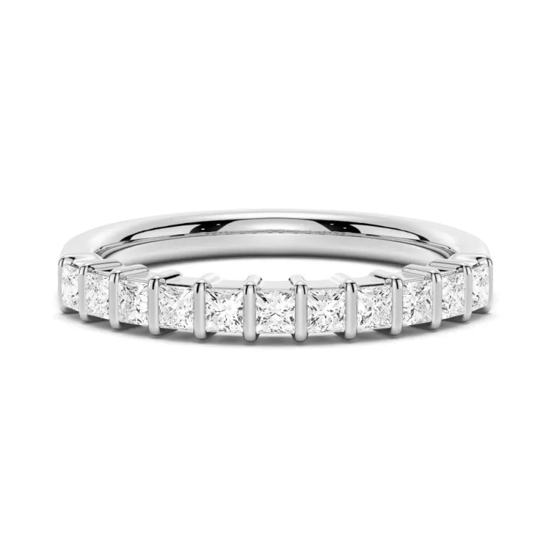 1 CT. Half Eternity Princess Cut Moissanite Ring sold by MSBLUE Jewelry