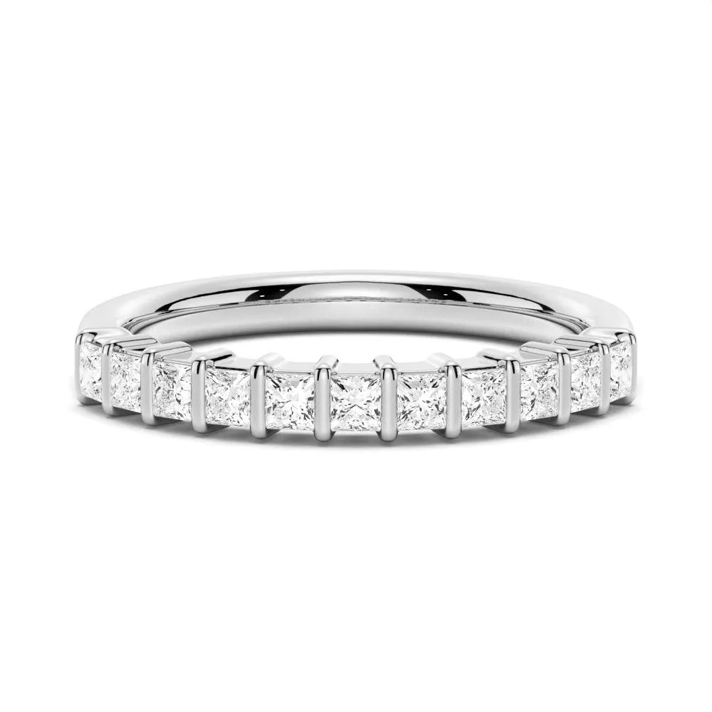 1 CT. Half Eternity Princess Cut Moissanite Ring sold by MSBLUE Jewelry