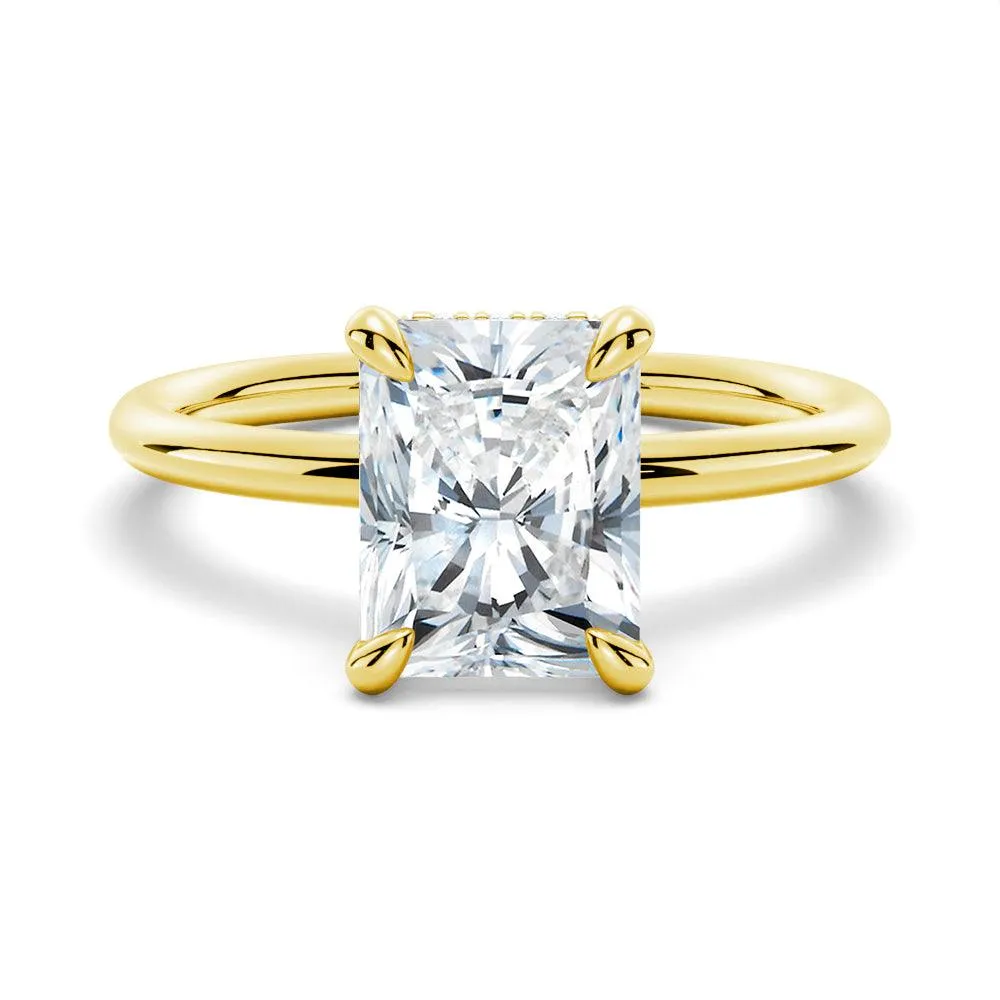 Four Prong Radiant Solitaire Moissanite Engagement Ring sold by MSBLUE Jewelry product image thumbnail 2