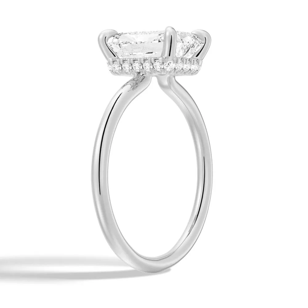 Four Prong Radiant Solitaire Moissanite Engagement Ring sold by MSBLUE Jewelry product image thumbnail 4