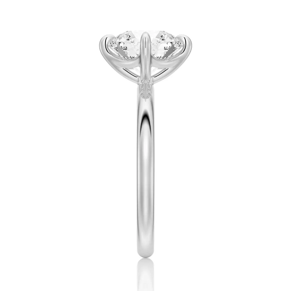 Four Prong Solitaire Moissanite Engagement Ring sold by MSBLUE Jewelry product image thumbnail 5