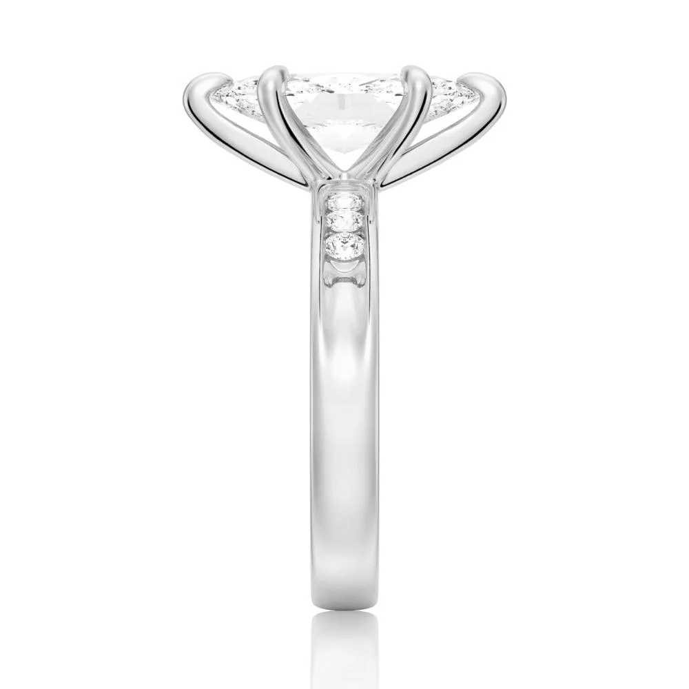 Marquise Moissanite Engagement Ring With Accents sold by MSBLUE Jewelry product image thumbnail 5