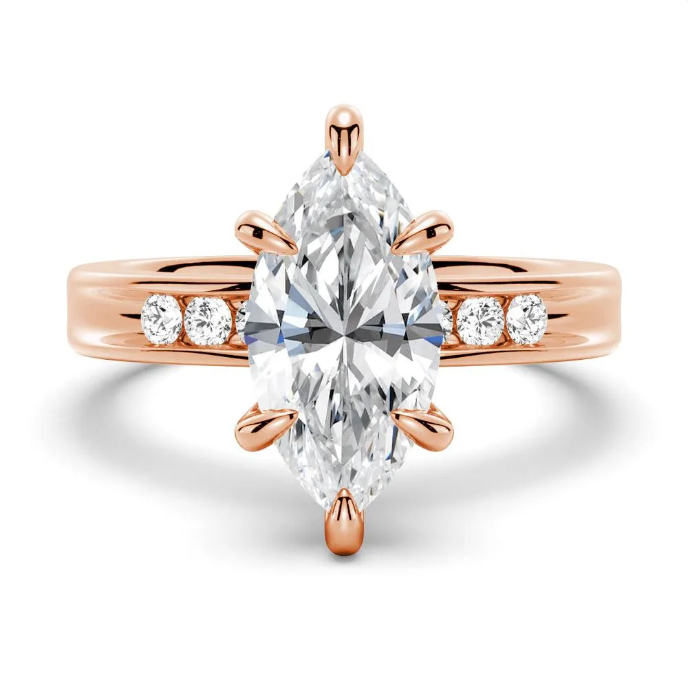 Marquise Moissanite Engagement Ring With Accents sold by MSBLUE Jewelry product image thumbnail 3