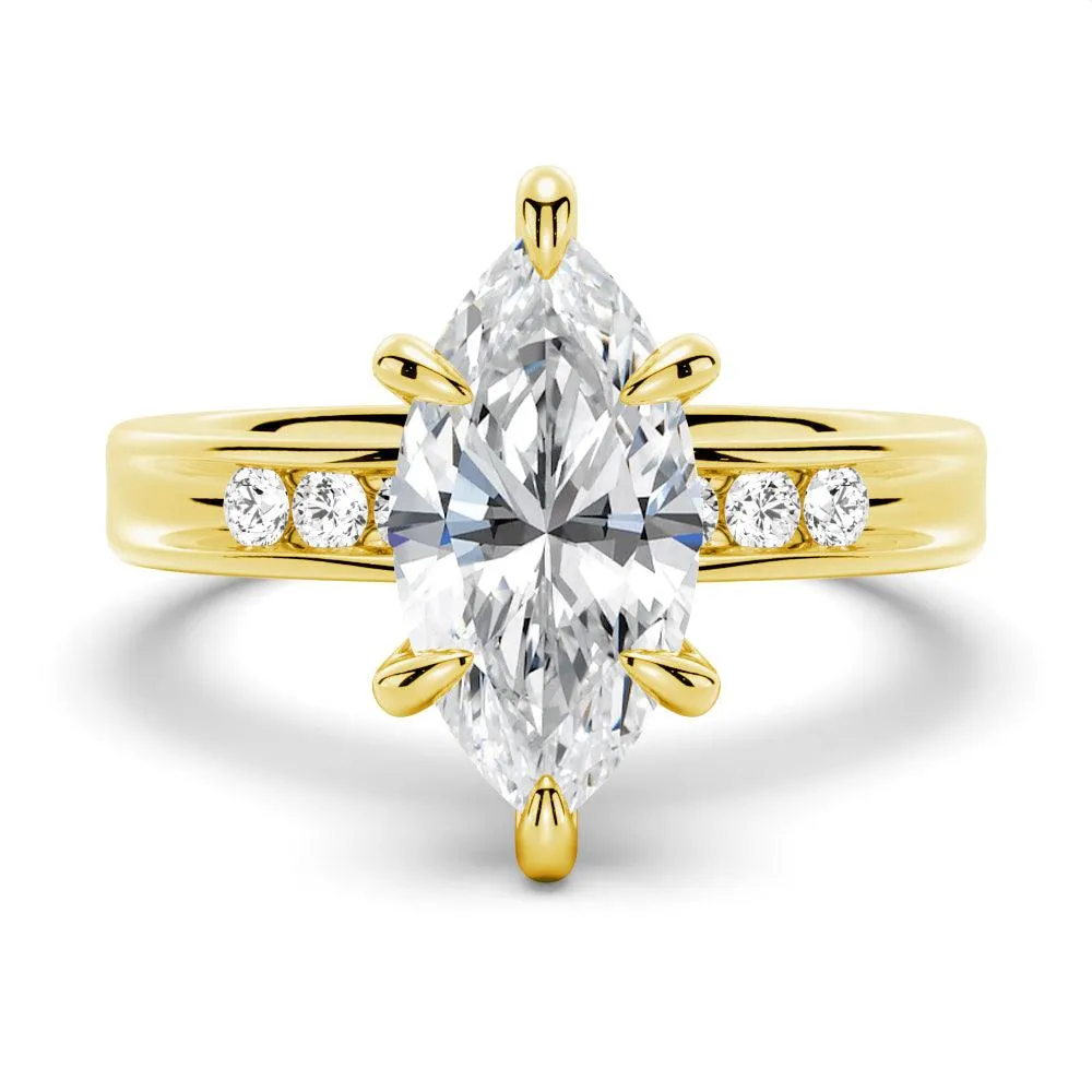 Marquise Moissanite Engagement Ring With Accents sold by MSBLUE Jewelry product image thumbnail 2