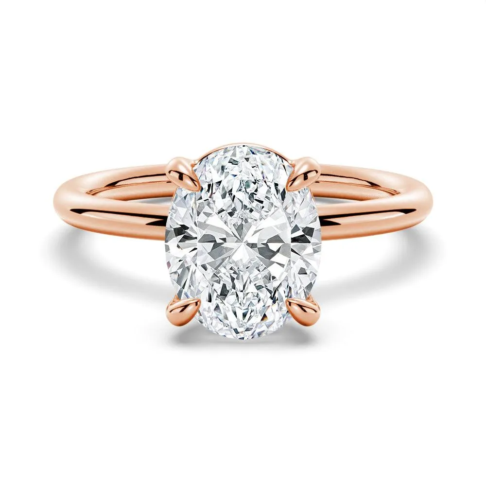 Four Prongs Oval Solitaire Moissanite Engagement Ring sold by MSBLUE Jewelry product image thumbnail 3