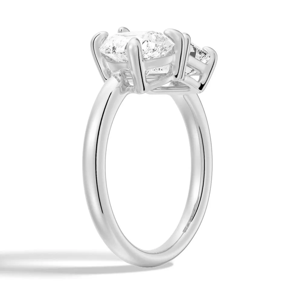 Toi et Moi Emerald Cut & Pear Cut Engagement Ring sold by MSBLUE Jewelry product image thumbnail 4