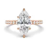 French Pavé Marquise Moissanite Engagement Ring With Hidden Halo sold by MSBLUE Jewelry