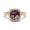 2 CT. Cushion Cut Alexandrite Engagement Ring With Moissanite Halo Pavé sold by MSBLUE Jewelry