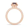 1.5 CT. Oval Alexandrite Engagement Ring With Moissanite Pavé Halo sold by MSBLUE Jewelry