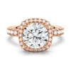 Brilliant Halo Round Moissanite Engagement Ring sold by MSBLUE Jewelry