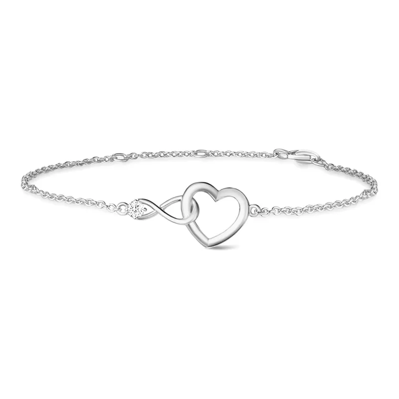 Interlocking Hearts Diamond Accent Infinity Bracelet sold by MSBLUE Jewelry