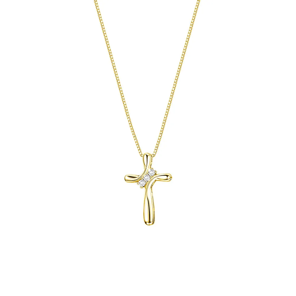 Modern Cross Necklace Pendant with Lab Grown Diamond Accents sold by MSBLUE Jewelry product image thumbnail 4