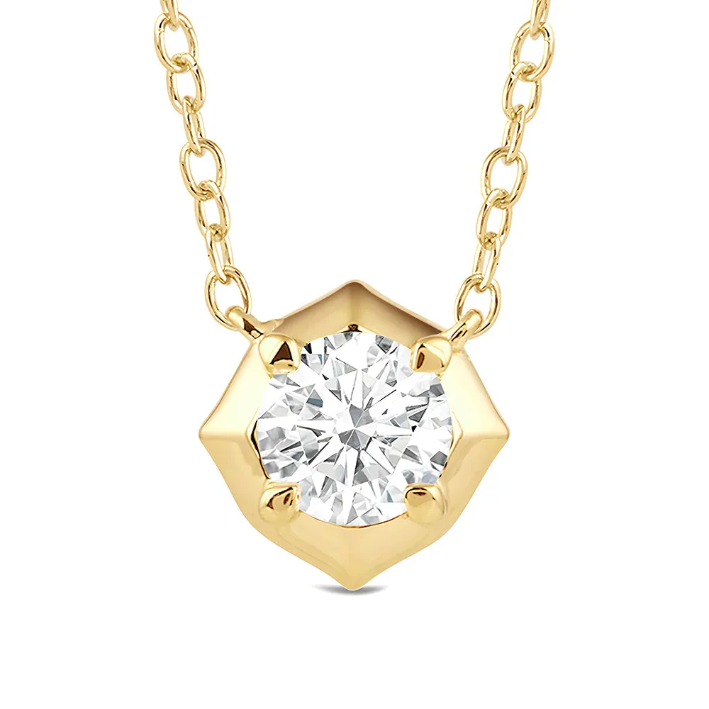 Hexagonal Lab Grown Diamond Solitaire Pendant Necklace sold by MSBLUE Jewelry product image thumbnail 3