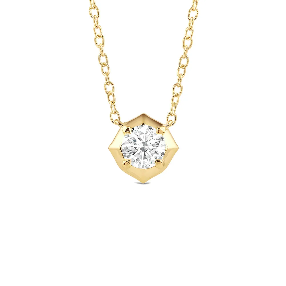 Hexagonal Lab Grown Diamond Solitaire Pendant Necklace sold by MSBLUE Jewelry product image thumbnail 4