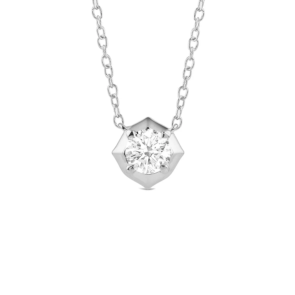 Hexagonal Lab Grown Diamond Solitaire Pendant Necklace sold by MSBLUE Jewelry product image thumbnail 2