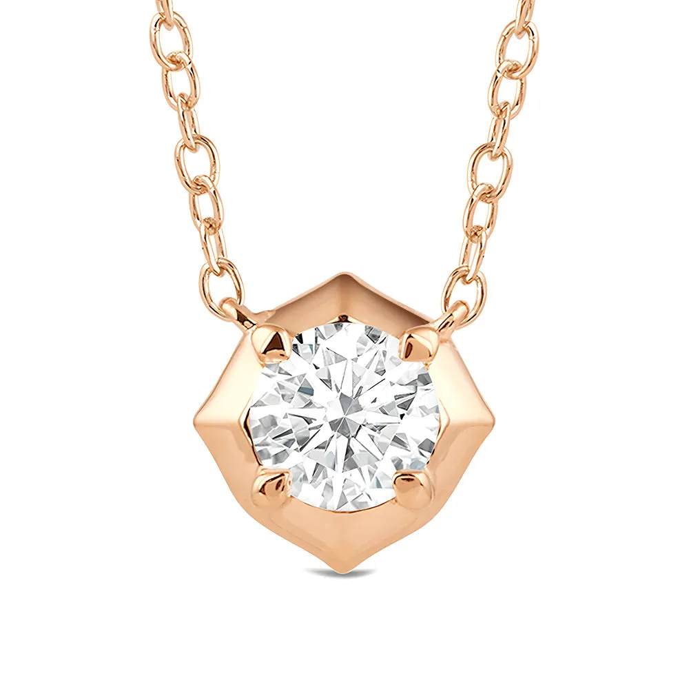Hexagonal Lab Grown Diamond Solitaire Pendant Necklace sold by MSBLUE Jewelry product image thumbnail 5