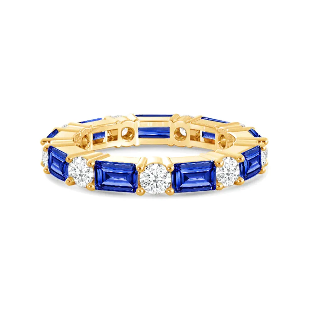 Timeless Created Sapphire and Lab Grown Diamond Eternity Band sold by MSBLUE Jewelry product image thumbnail 3