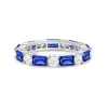 Timeless Created Sapphire and Lab Grown Diamond Eternity Band sold by MSBLUE Jewelry