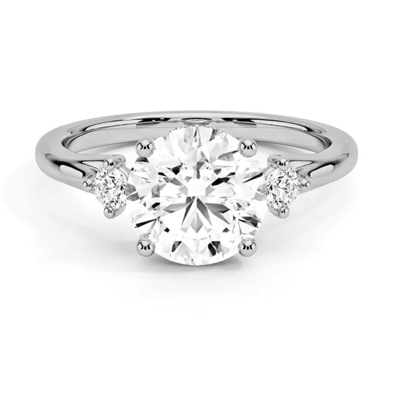 Floating Three Stone Lab Grown Diamond Engagement Ring sold by MSBLUE Jewelry