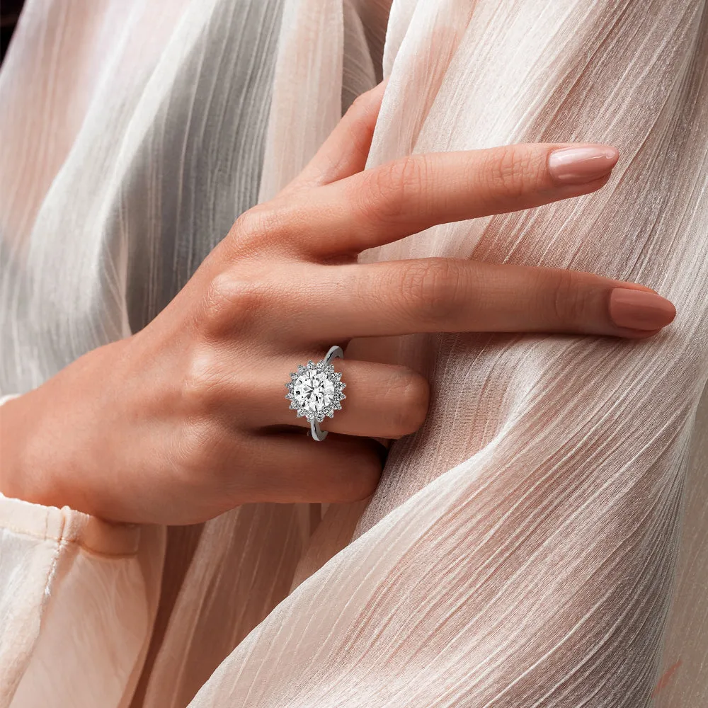 Vintage Inspired Round Halo Engagement Ring sold by MSBLUE Jewelry product image thumbnail 4