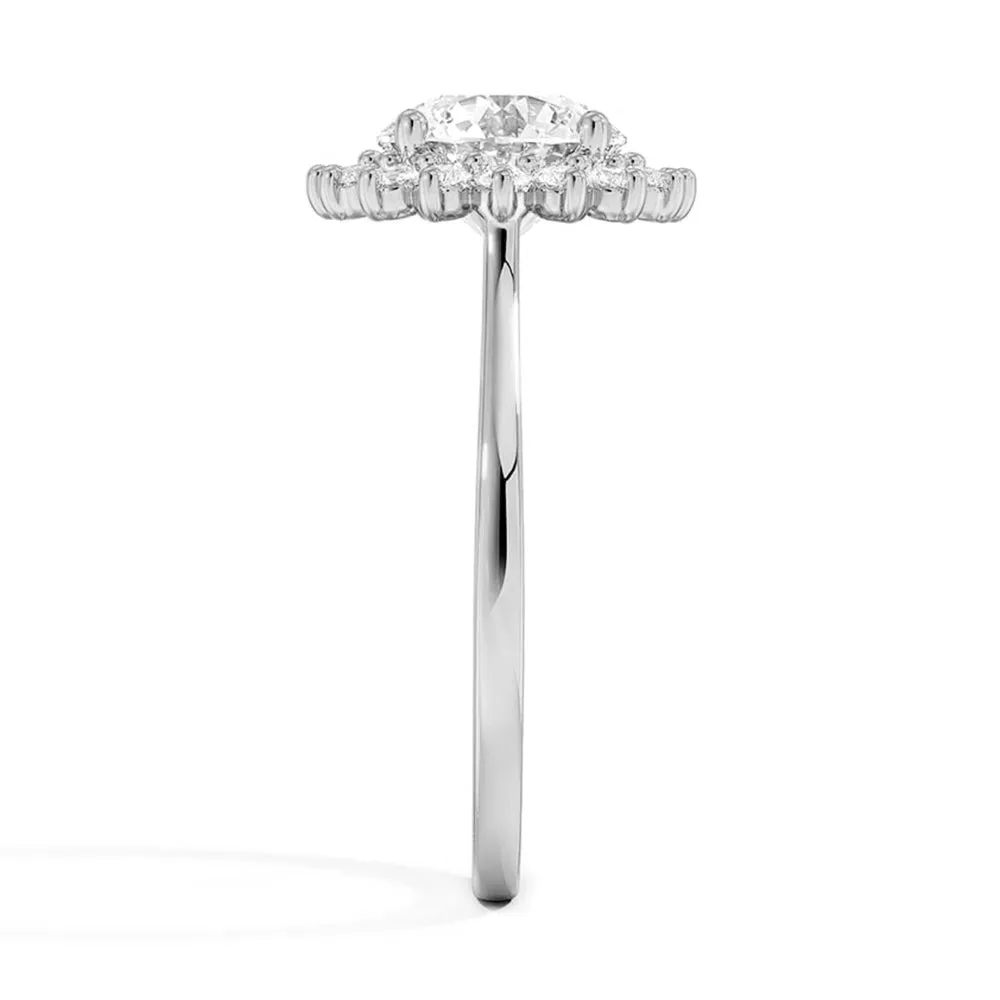 Vintage Inspired Round Halo Engagement Ring sold by MSBLUE Jewelry product image thumbnail 3