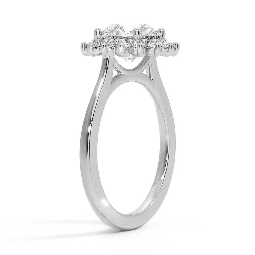 Vintage Inspired Round Halo Engagement Ring sold by MSBLUE Jewelry product image thumbnail 2