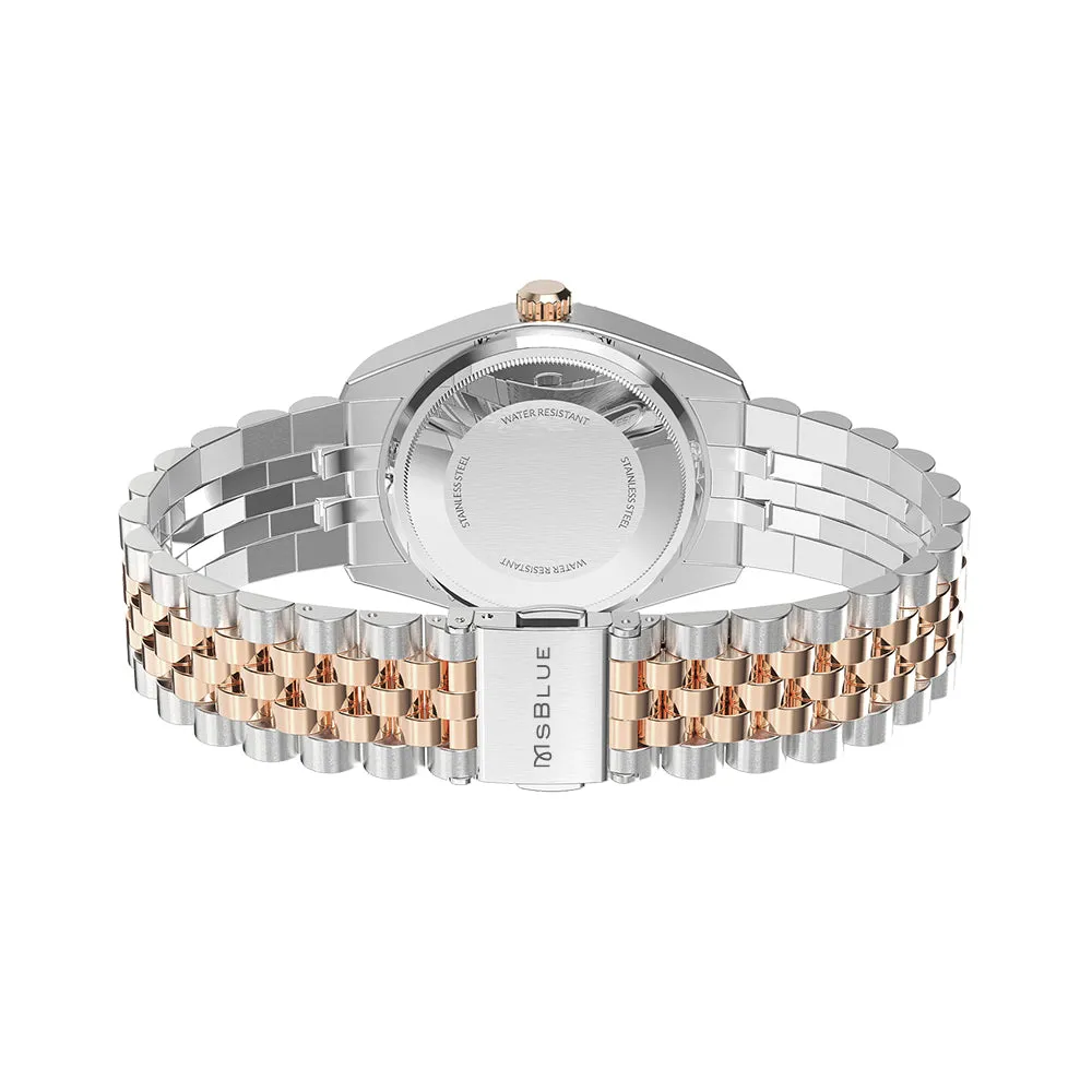 Women's Two Tone Green Dial Stainless Steel Watch With Diamond Accents sold by MSBLUE Jewelry product image thumbnail 4