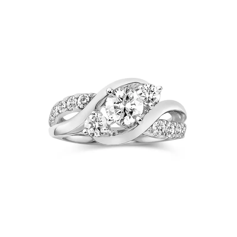 1 CT. Swirl Design Vintage Three Stone Moissanite Engagement Ring sold by MSBLUE Jewelry