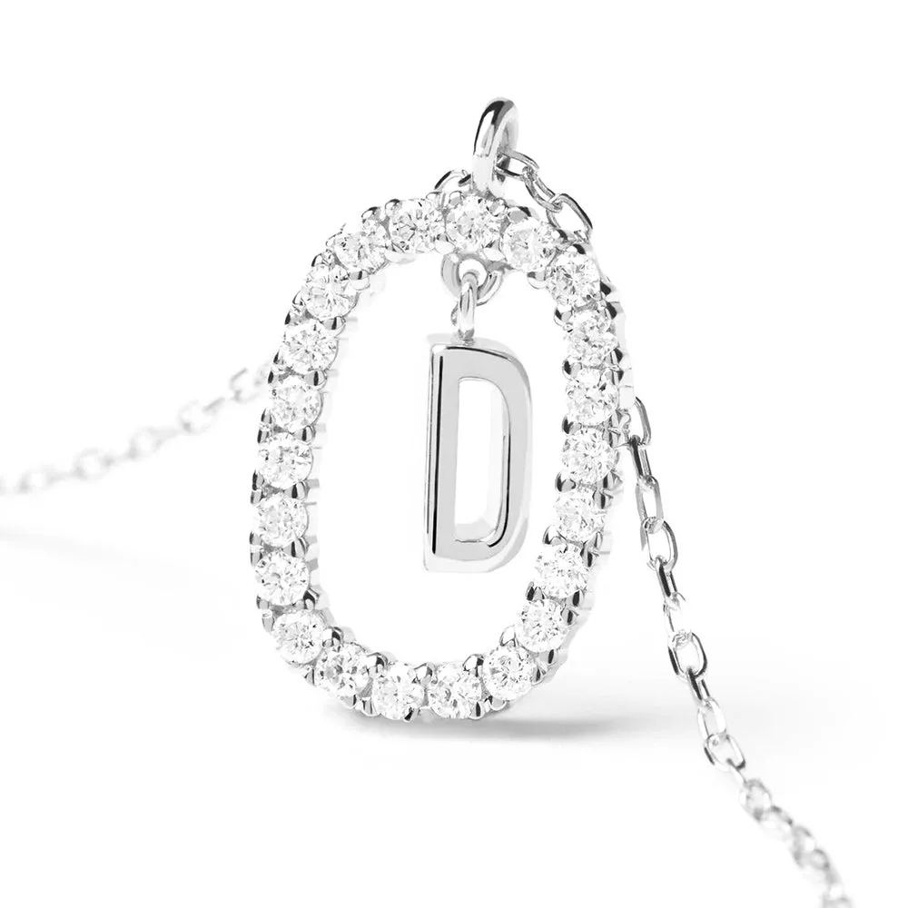Moissanite Letter D Dangle Pendant Necklace sold by MSBLUE Jewelry product image thumbnail 3