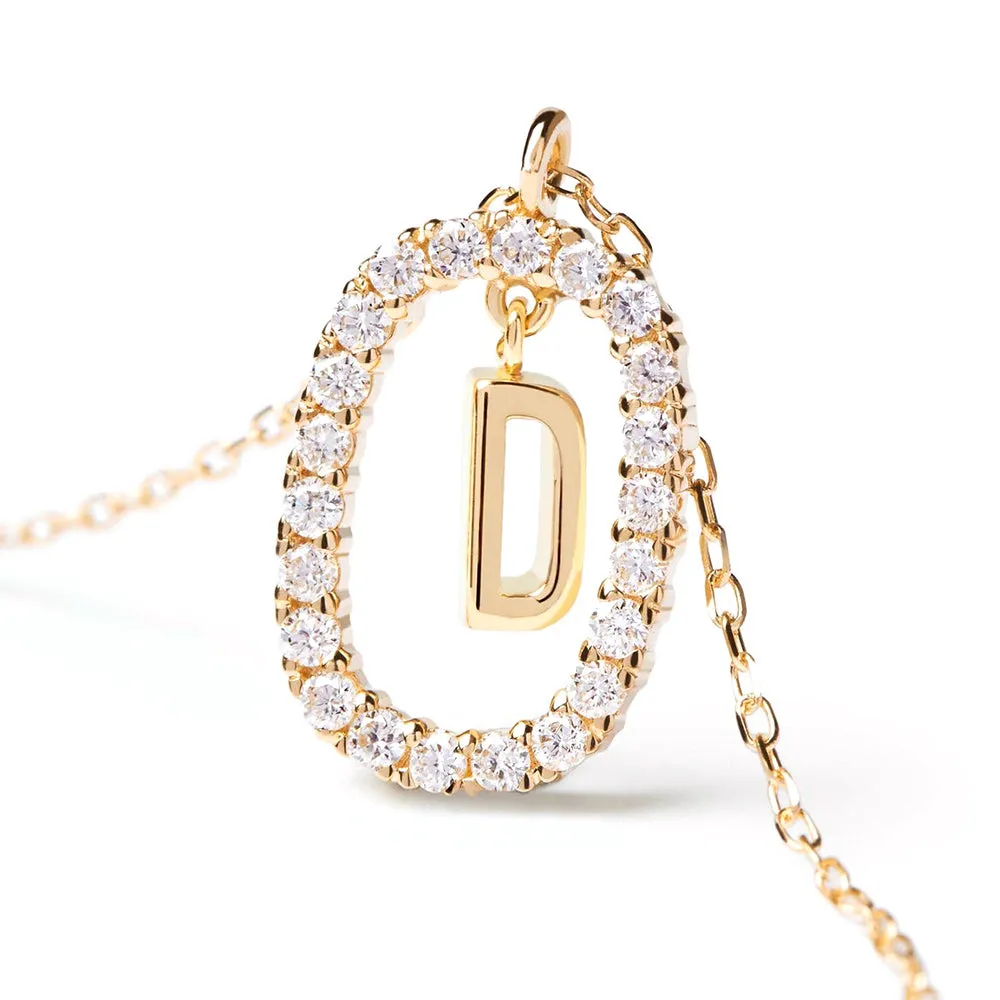 Moissanite Letter D Dangle Pendant Necklace sold by MSBLUE Jewelry product image thumbnail 5