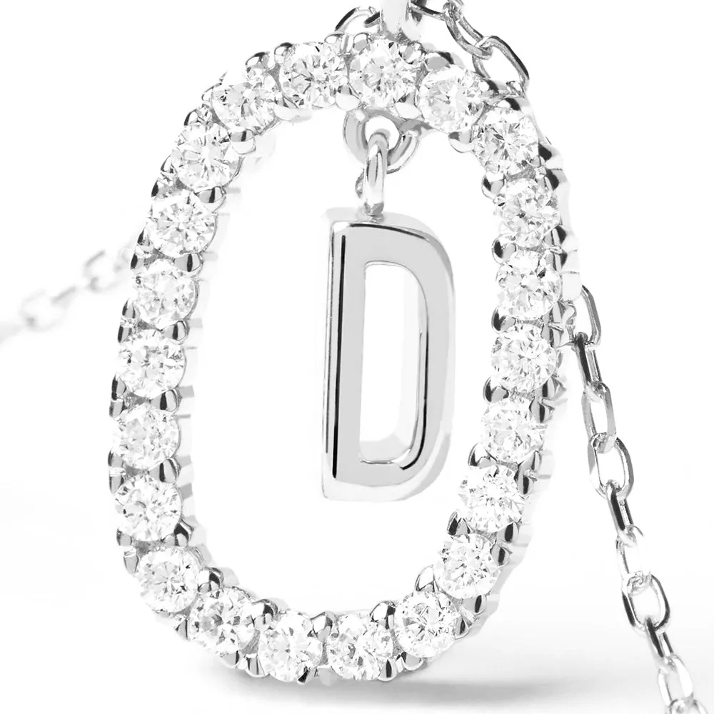 Moissanite Letter D Dangle Pendant Necklace sold by MSBLUE Jewelry product image thumbnail 4