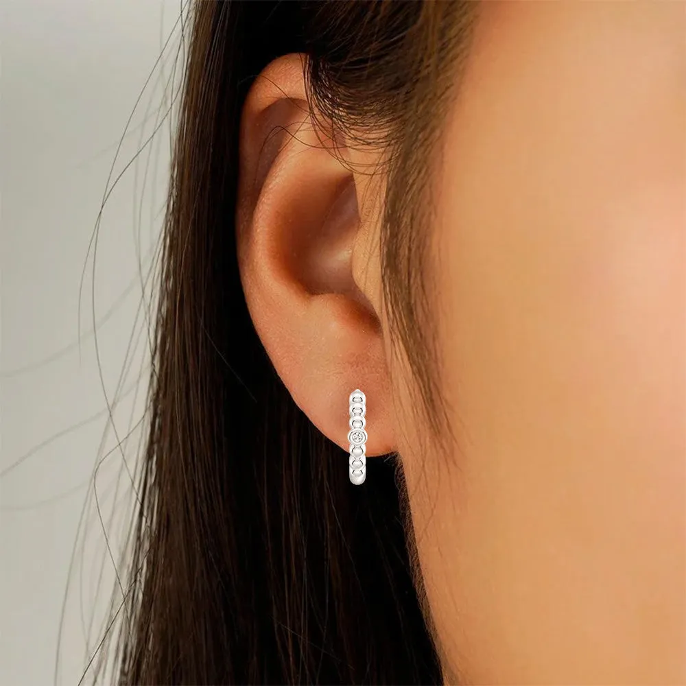 Triple Stack Hoop Earrings Set with Lab Grown Diamond Accent sold by MSBLUE Jewelry product image thumbnail 4