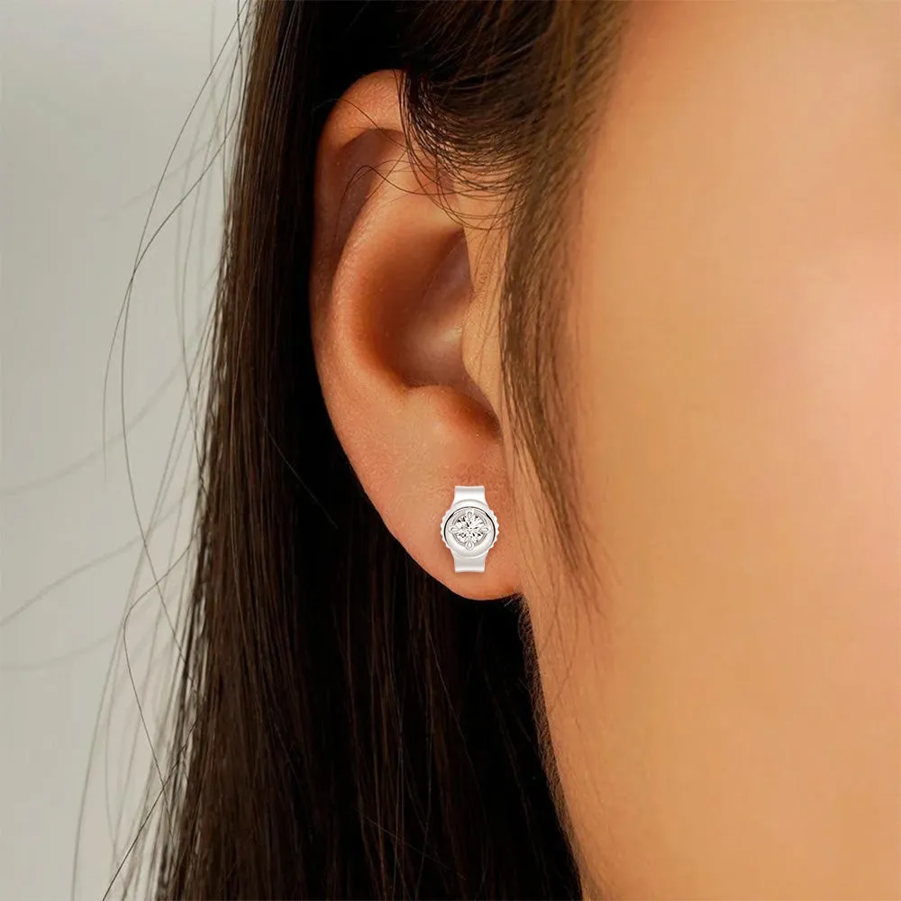 Triple Stack Lab Diamond Stud and Hoop Earrings Set sold by MSBLUE Jewelry product image thumbnail 4