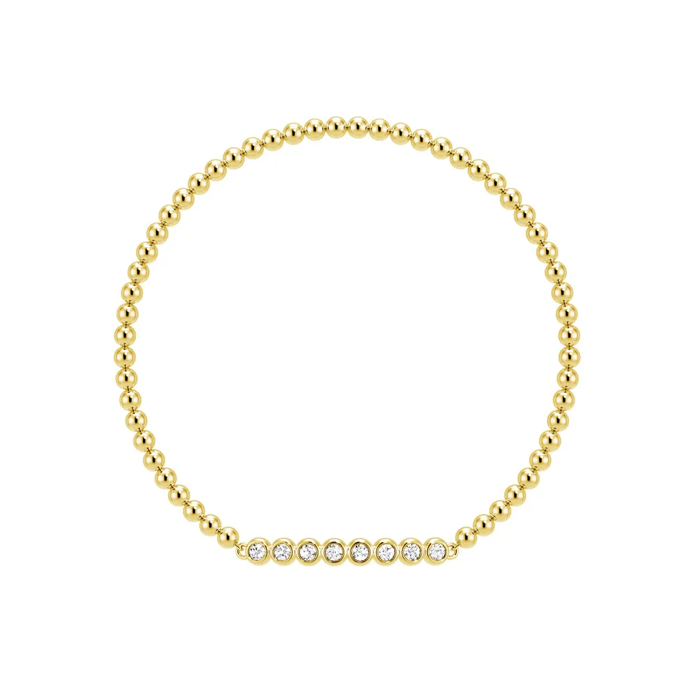 Beaded Chain Bracelet with Balanced Lab Grown Diamond Accents sold by MSBLUE Jewelry product image thumbnail 4