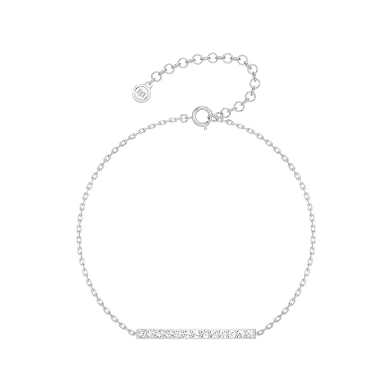 Linear Lab Grown Diamond Bar Bracelet sold by MSBLUE Jewelry