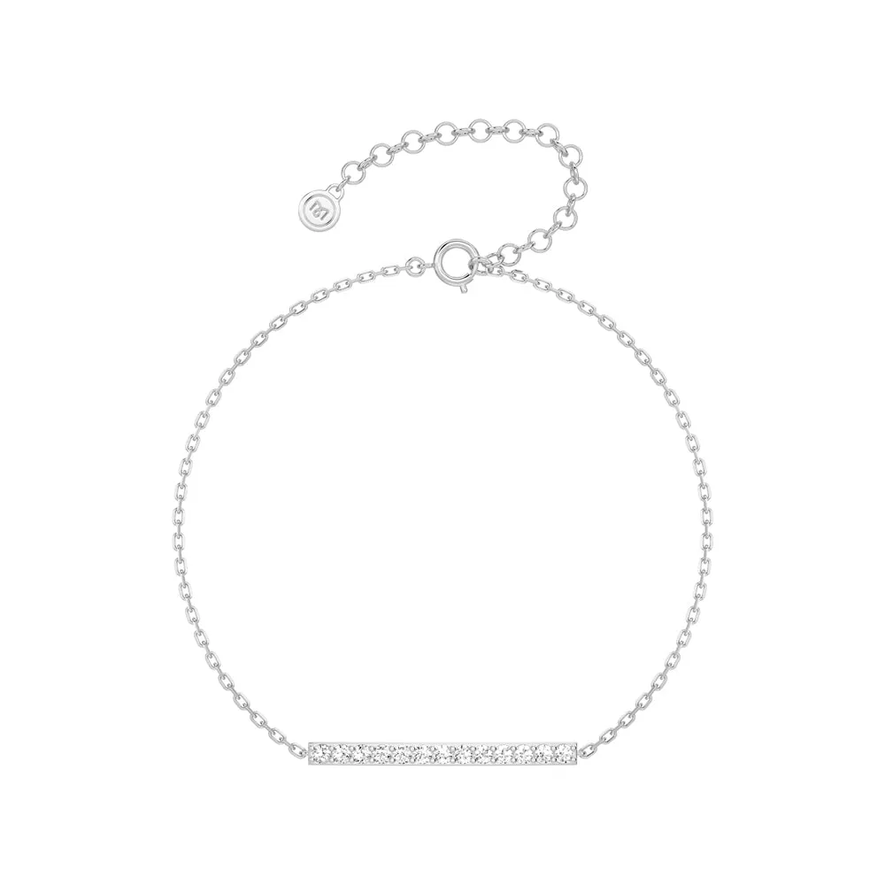 Linear Lab Grown Diamond Bar Bracelet sold by MSBLUE Jewelry