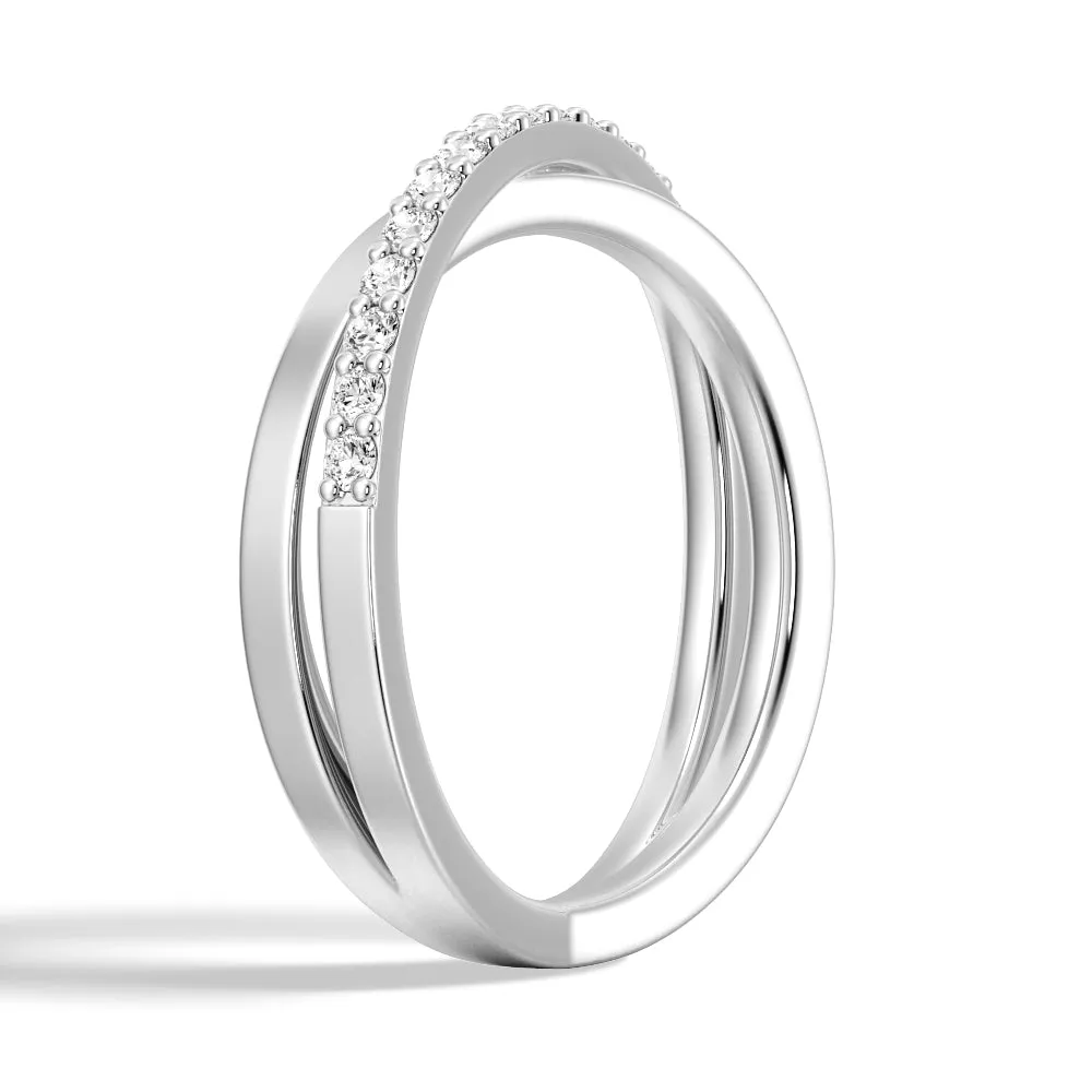 Interwoven Cross Design Lab Grown Diamond Ring sold by MSBLUE Jewelry product image thumbnail 4