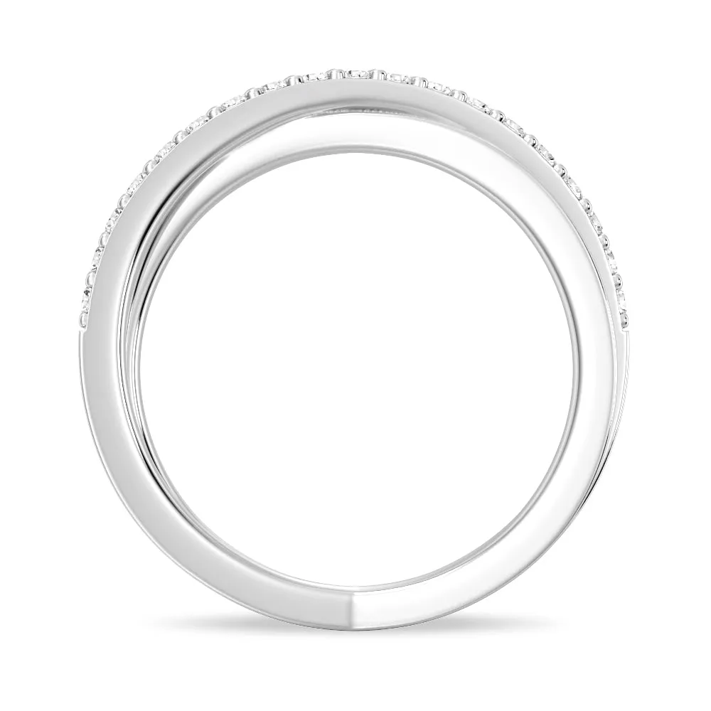 Interwoven Cross Design Lab Grown Diamond Ring sold by MSBLUE Jewelry product image thumbnail 2