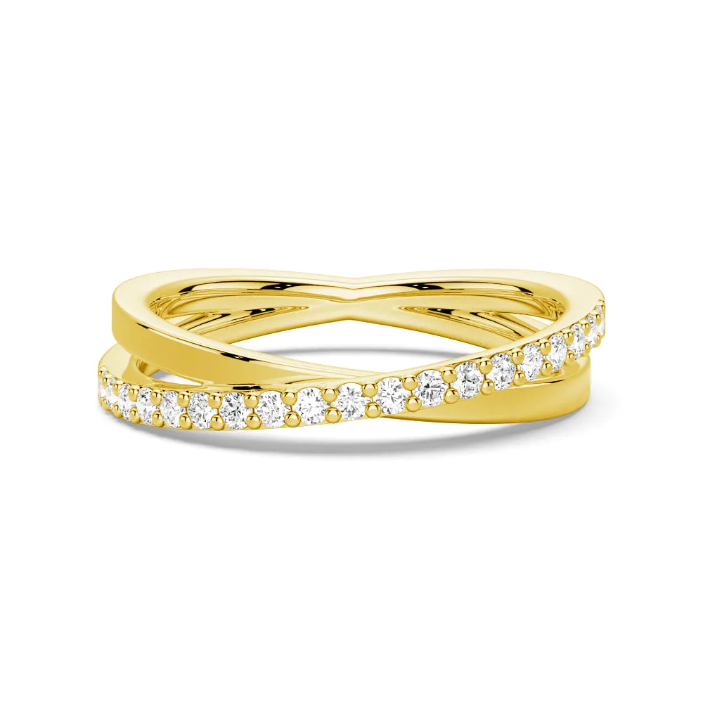 Interwoven Cross Design Lab Grown Diamond Ring sold by MSBLUE Jewelry product image thumbnail 5