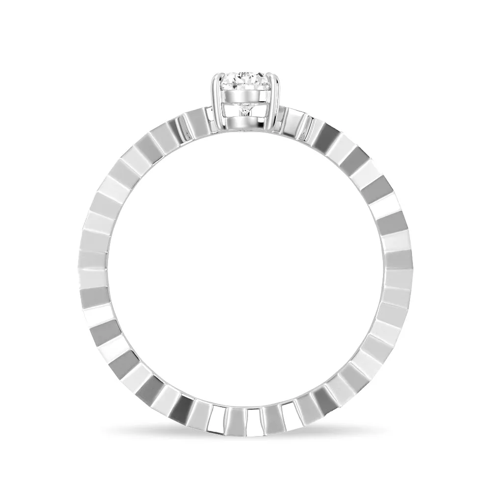 Geometric Pear Shaped Lab Grown Diamond Promise Ring sold by MSBLUE Jewelry product image thumbnail 4