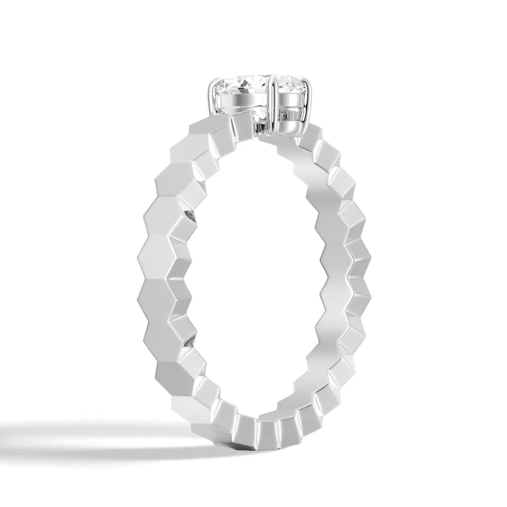 Geometric Pear Shaped Lab Grown Diamond Promise Ring sold by MSBLUE Jewelry product image thumbnail 2