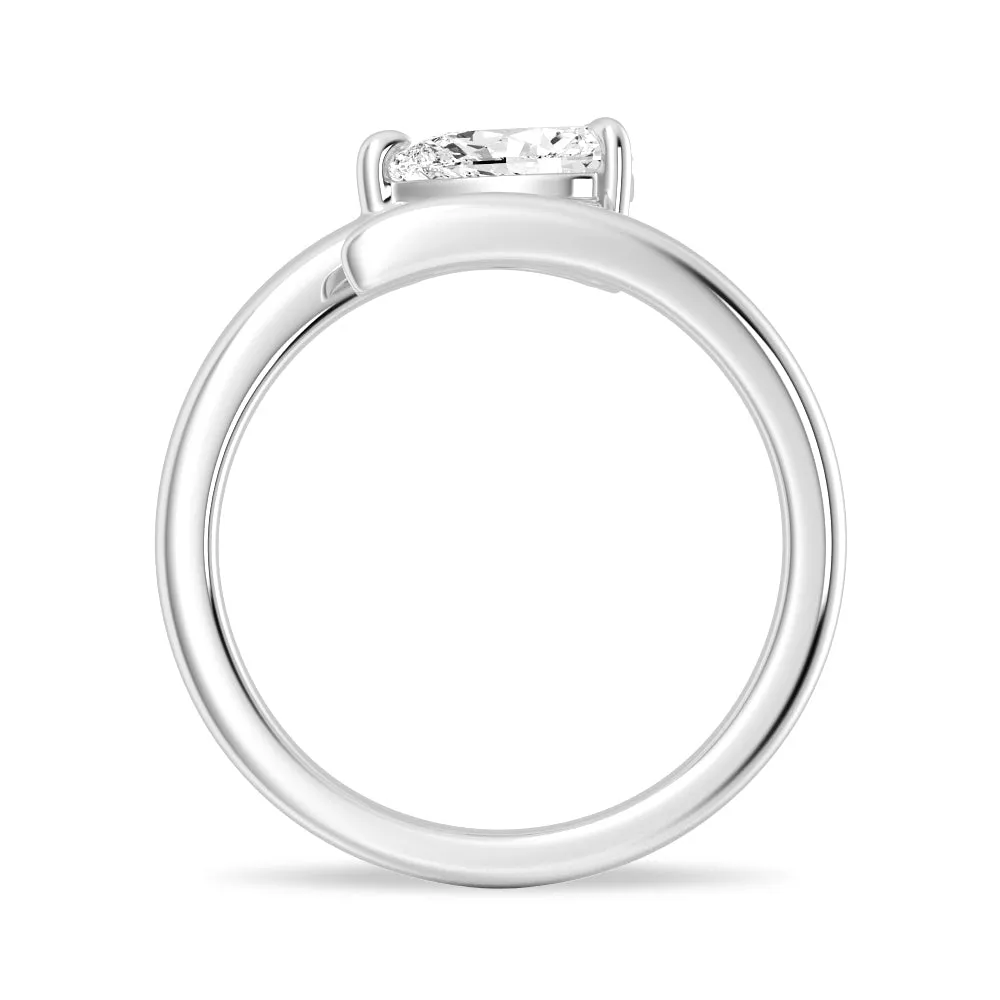 Refined Classic Pear Shaped Lab Grown Diamond Promise Ring sold by MSBLUE Jewelry product image thumbnail 4