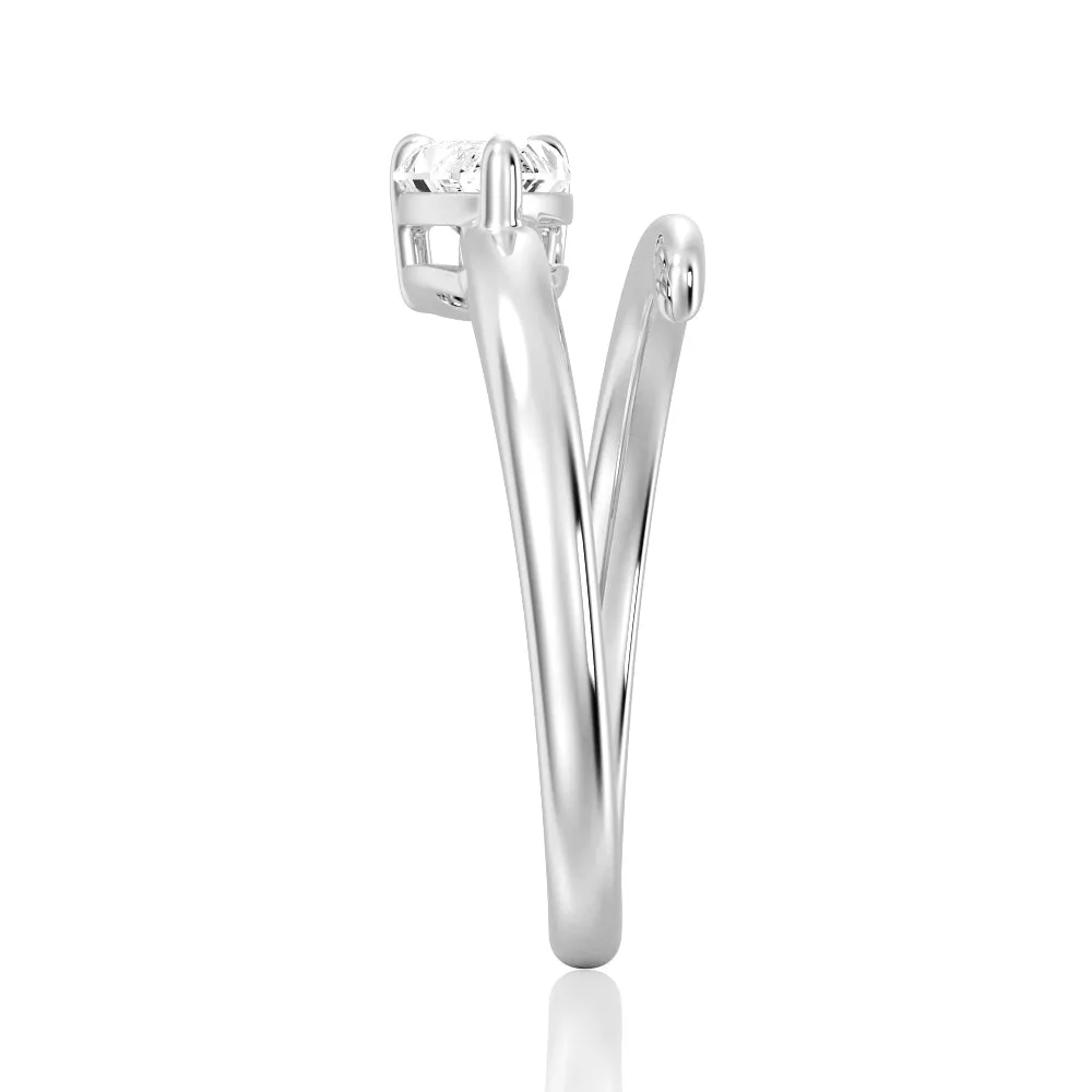 Refined Classic Pear Shaped Lab Grown Diamond Promise Ring sold by MSBLUE Jewelry product image thumbnail 2