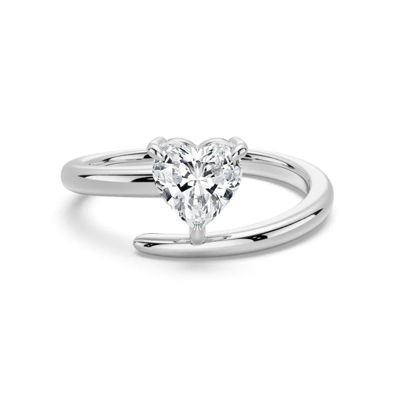 Refined Classic Heart Shaped Lab Grown Diamond Promise Ring sold by MSBLUE Jewelry