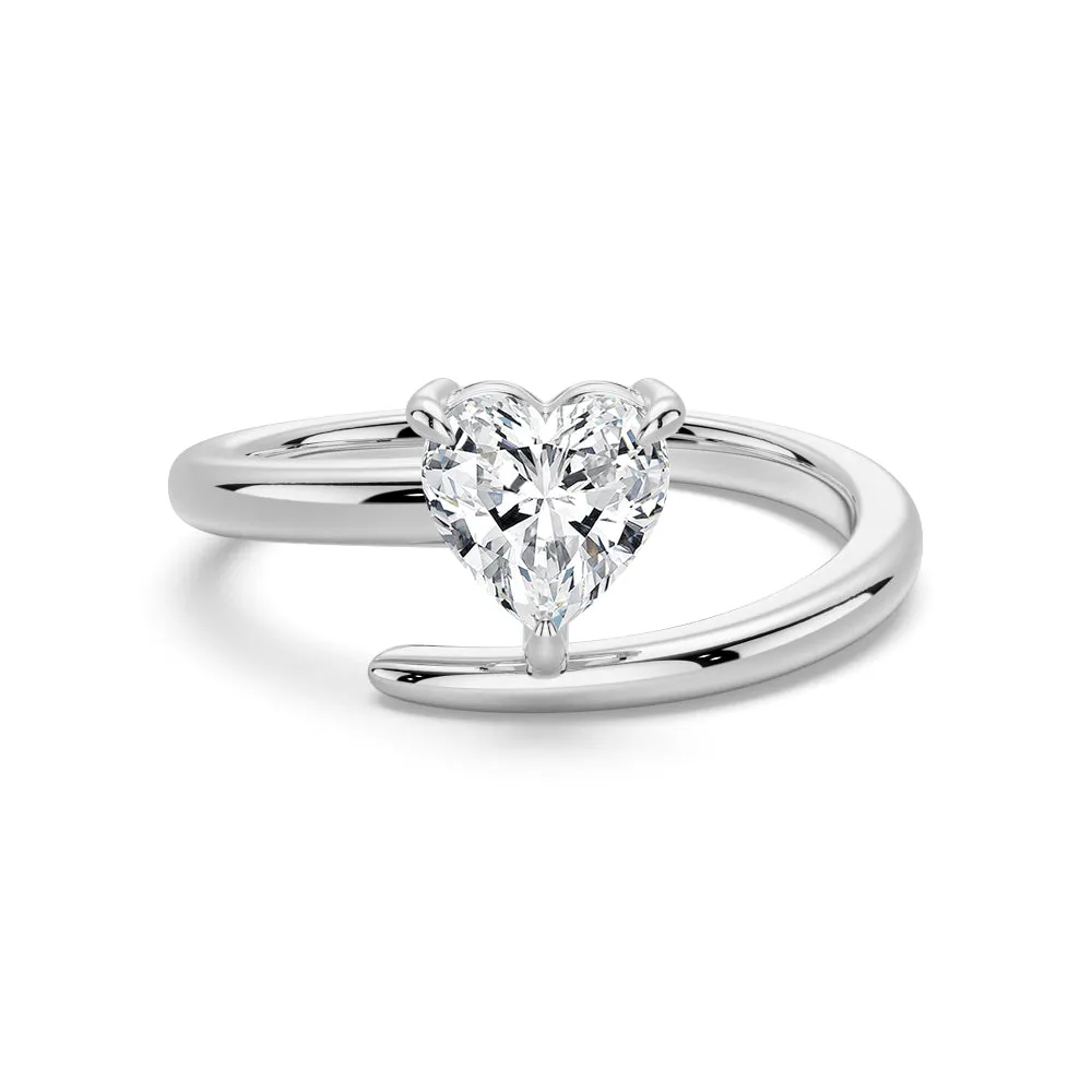 Refined Classic Heart Shaped Lab Grown Diamond Promise Ring sold by MSBLUE Jewelry