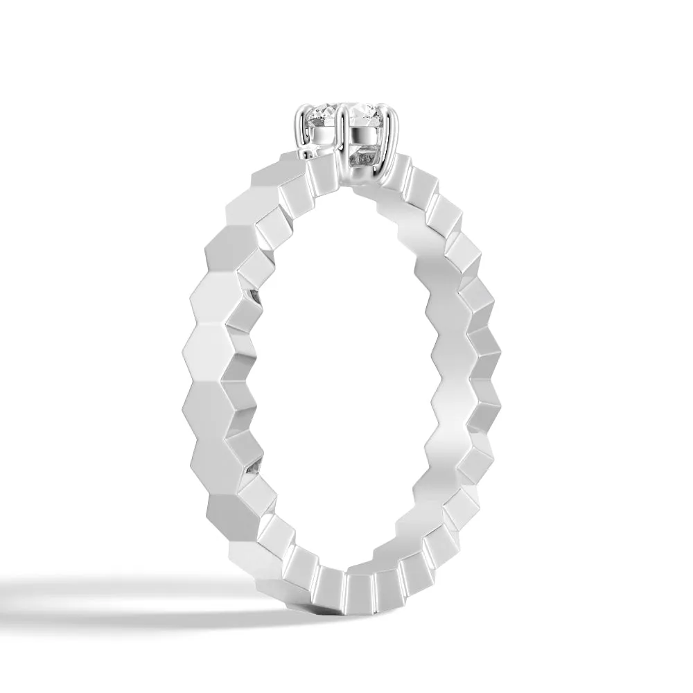 Geometric Lab Grown Diamond Promise Ring sold by MSBLUE Jewelry product image thumbnail 2