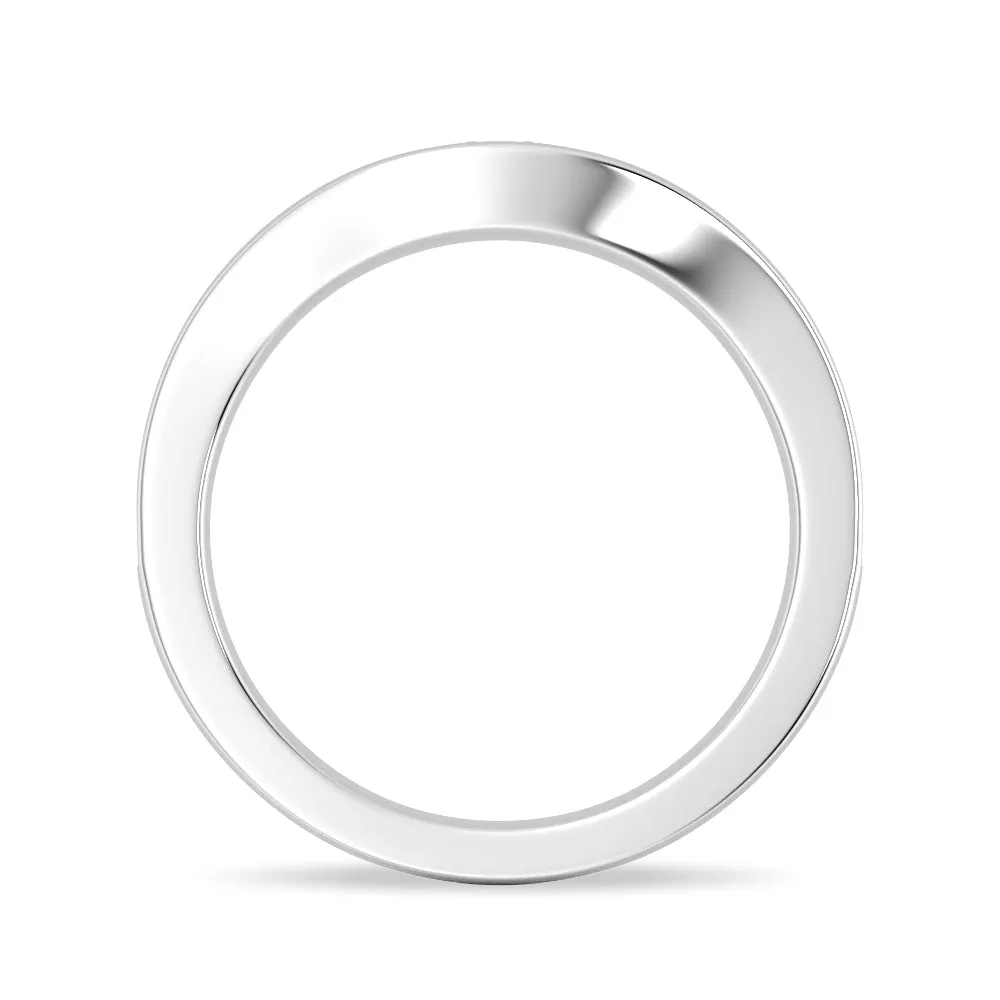 V Curved Moissanite Wedding Band with Pavé Setting sold by MSBLUE Jewelry product image thumbnail 4