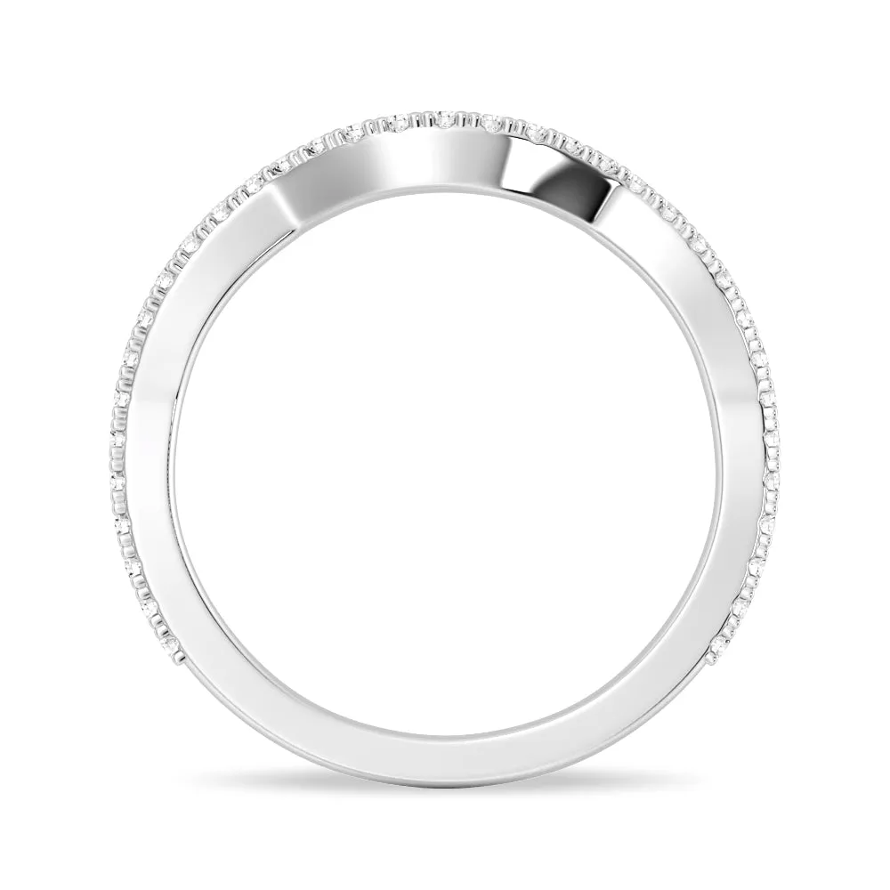 Stacking Curved Moissanite Wedding Band sold by MSBLUE Jewelry product image thumbnail 4