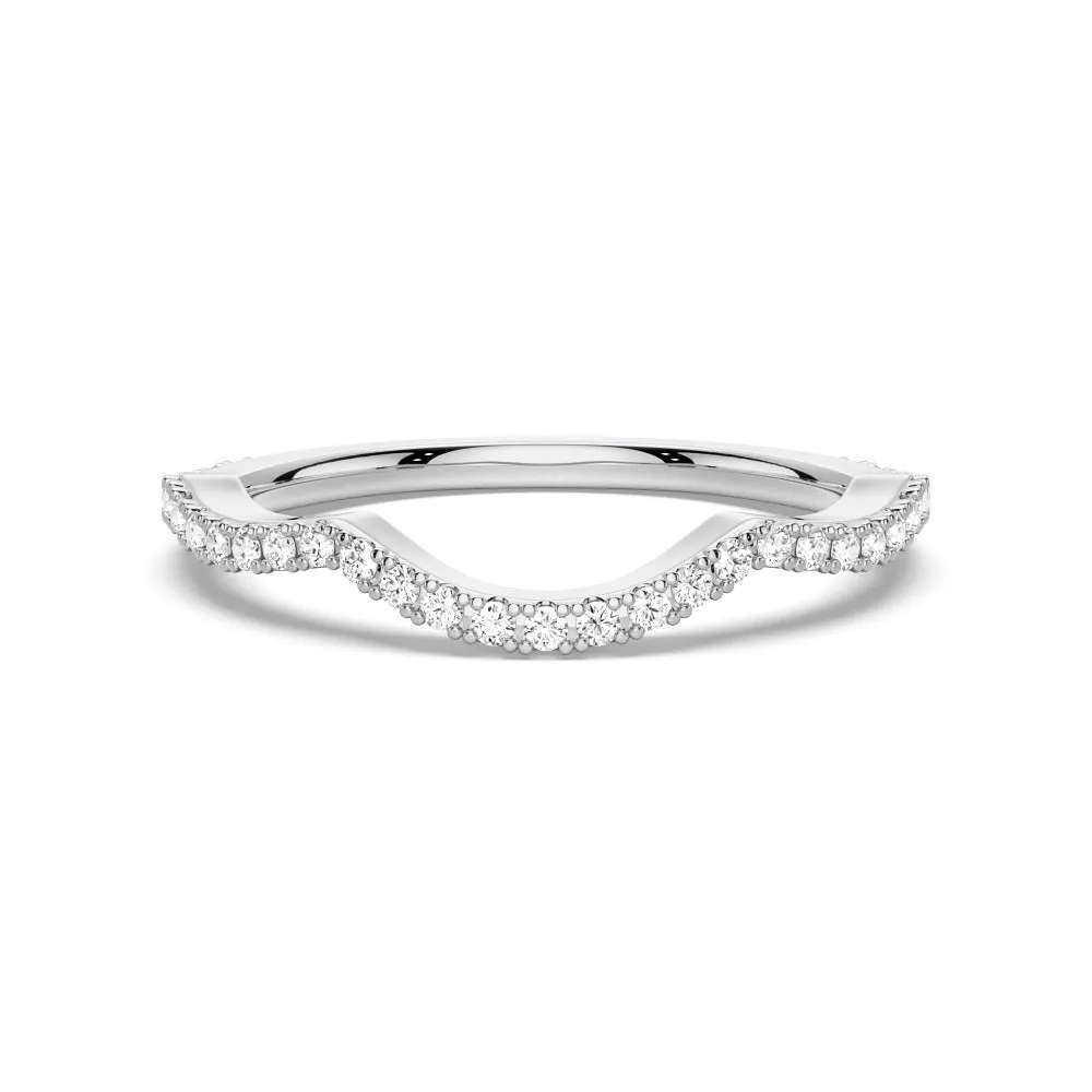 Stacking Curved Moissanite Wedding Band sold by MSBLUE Jewelry
